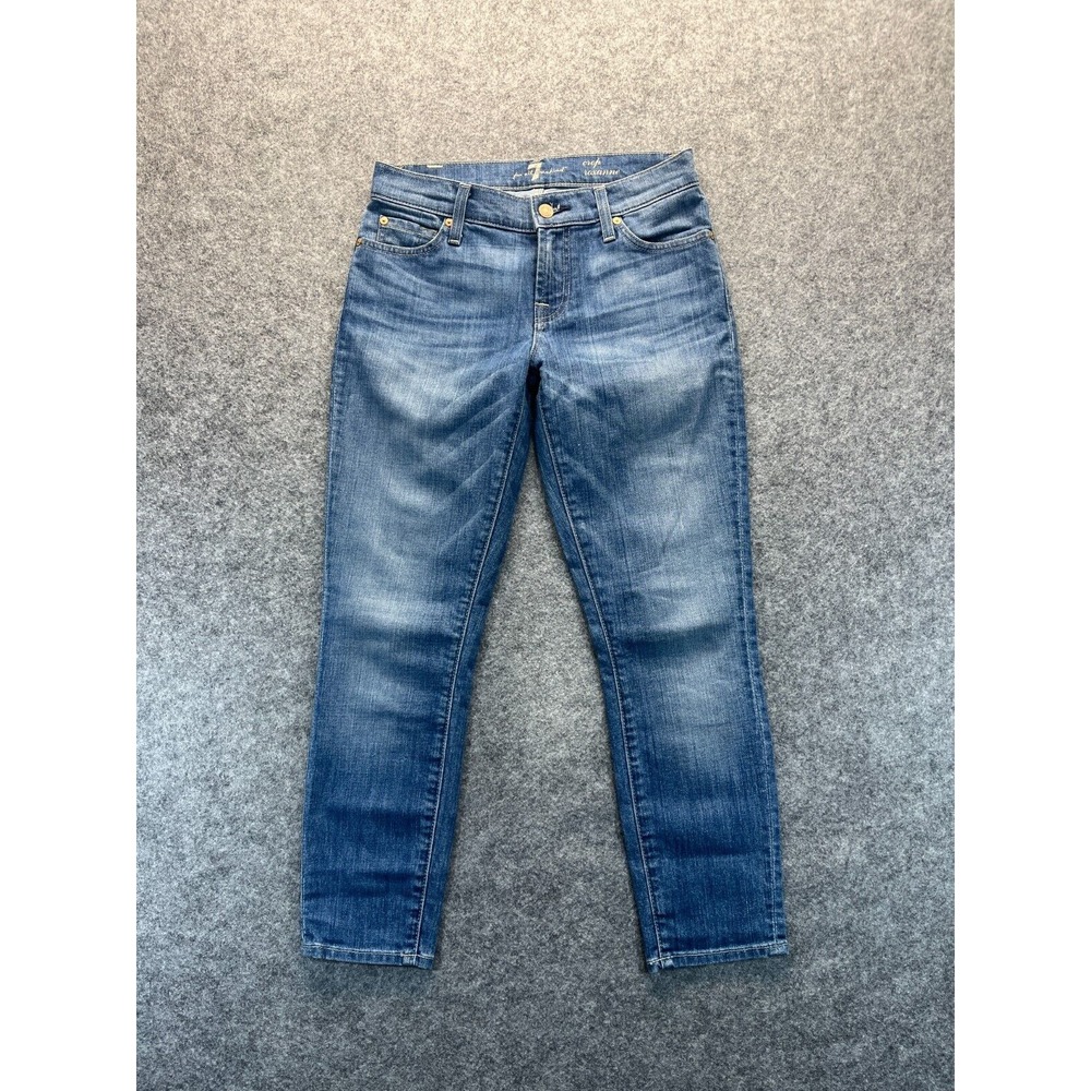 7 For All Mankind‎ Jeans Womens 25 Crop Roxanne Ankle Skinny Blue Denim Jeans
